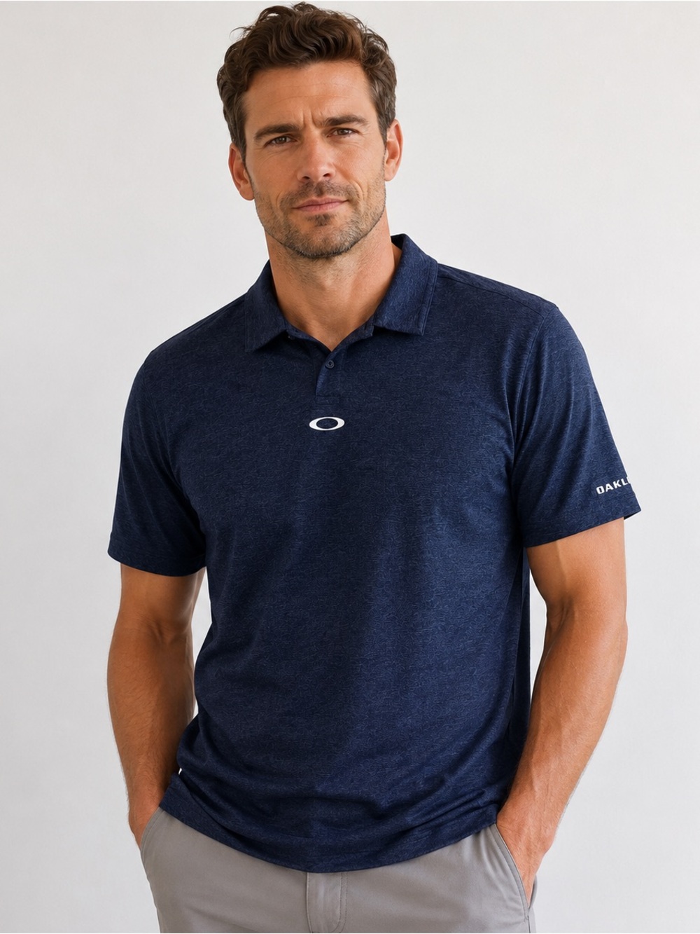 Oakley Men’s  Polo Shirt -  Large Navy Blue - Moisture-Wicking Athletic